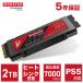 Monster Storage 2TB NVMe SSD PCIe Gen 4×4 R:7,000MB/s W:6,000MB/s PS5 подтверждено теплоотвод имеется M.2 Type 2280 встроенный SSD 3D TLC MS950G75PCIE4HS-02TB