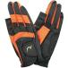 NICHIYO(nichiyo-) замша перчатка 2 шт палец порез li( магнит есть ) ground Golf перчатки (g323-ko) (KO) черный × orange LL