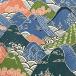  type . бумага .. рука .. японская бумага гора .. пейзаж синий серия большой размер примерно 63x93cm