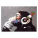 Banksy Bank si- Monkey headphone . poster is possible to choose 2 size interior popular art poster 