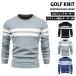  Golf одежда мужской вязаный свитер окантовка сборник земля плетеный глаз одноцветный вырез лодочкой длинный рукав tops модный осень-зима 