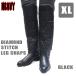 【HEAVY】（XLサイズ） ダイヤモンドパッドレッグチャップス　ブラック　モトブルーズ　LEG CHAPS