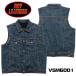 [HOT LEATHERS]BLUE DENIM BIKER VEST голубой Denim лучший Denim лучший US размер hot кожа (VSM6001)