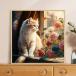  Cross стежок комплект DIY вышивка комплект кошка Cat цветок симпатичный стена . прикленить рама дизайн прикладное искусство рукоделие начинающий простой цельный вышивка бесплатная доставка орнамент часть магазин украшение семья вышивка 