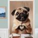  Pug noren собака рисунок длинный занавески Noren глаз .. симпатичный перегородка интерьер в европейком стиле 