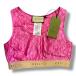 GUCCI Gucci GG Embroidered Silk Duchesse Top Logo вышивка bla верх 704231 розовый 36 435MG