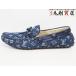 LOUIS VUITTON Louis Vuitton 20 год есть zona линия монограмма Denim обратная сторона мутон мокасины Loafer размер 8 голубой прекрасный товар [ средний 