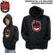 ѡ ԥåȥե SPITFIRE BIGHEAD FILL L/S PULLOVER HOODED SWEATSHIRT BLACK w/ BLACK RED & WHITE PRINT