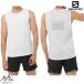  Salomon running tank top no sleeve white SALOMON CROSS RUN TANK GFX WHITE LC2195900