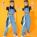  Корея ребенок одежда Kids танцевальный костюм весна осень HIPHOP hip-hop . рука Cheer девушка stage костюм Dance одежда девочка мужчина верх и низ в комплекте длинный рукав 