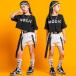  Kids танцевальный костюм hip-hop девочка мужчина для мужчин и женщин Корея ребенок одежда HIPHOP осень stage костюм jazz тренировка надеты верх и низ 2 позиций комплект группа одежда короткий рукав 