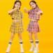  танцевальный костюм в клетку Kids ....t рубашка Kids Dance выставить Корея hip-hop юбка девочка отвечающий .. Cheer девушка презентация 