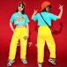  Корея ребенок одежда Jazz Dance лето отвечающий .. Kids танцевальный костюм HIPHOP hip-hop stage костюм тренировка надеты Dance одежда презентация девочка верх и низ в комплекте 