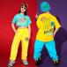  Kids танцевальный костюм hip-hop Корея ребенок одежда HIPHOP stage костюм отвечающий .. Jazz Dance мужчина девочка верх и низ в комплекте презентация . рука футболка 