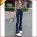  Denim брюки женский flare pants Denim длинные брюки высокий талия прекрасный ножек ножек длина Корея тонкий tei Lee ko-te casual джинсы модный 