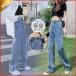  Denim брюки женский Корея способ длинный длина талия регулировка возможность гаучо брюки casual свободно взрослый ji- хлеб весна лето выход модный 