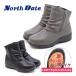  North Date женский . скользить защищающий от холода широкий 4E боковой Zip выше ботинки короткий черный серый булавка шиповки скольжение трудно winter North Date TDA-48515