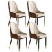  dining chair modern dining chair 4 legs set metal with legs waterproof PU leather kitchen chair high back pad entering soft seat living room chair ( color : Ivory