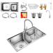  kitchen sink made of stainless steel high capacity sink 2. sink kitchen for sink sink set simple sink quiet sound processing .. measures place attaching rust . easy installation space-saving .