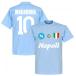 【予約RET06】RE-TAKE ナポリ Team Ｔシャツ  10番 マラドーナ スカイ【サッカー/Napoli/Maradona/セリエＡ】ネコポス対応可能