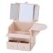  cosme box розовый PI MUD-6930 большая вместимость стол имеется туалетный столик косметика место хранения туалетный столик инструменты для макияжа ящик для косметики зеркало три поверхность зеркало макияж зеркало модный 