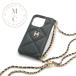  Chanel CHANEL мобильный * смартфон аксессуары черный Gold здесь Mark жемчуг matelasse овчина iPhone15pro iPhone кейс 