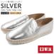  туфли без застежки обувь женский EDWIN Edwin корова кожа натуральная кожа широкий 3E со вставкой из резинки серебряный надеть обувь ... женская обувь весна лето .... обувь шнур нет 