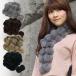  rabbit fur muffler Spain production real rabbit fur bonbon attaching knitted muffler 0121sale