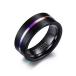 タングステン 指輪 メンズ 黒 紫 凹み シンプルリング ブラック ヘアライン 艶消し 15号 マット質感キャンペーン 着物　振袖　格安レンタル