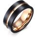 アクセサリー タングステン指輪 メンズ シンプル ブラック 黒指輪 8MM 平打ち つや消し ヘアライン加工 12号通販セール 着物　振袖　格安レンタル