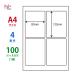 LDW4iB(L) ��٥륷���� 1�� 100������ A4 4�� 92��122mm �ޥ�������ץ�٥� �ʥʥ�٥� ���ΰ��� nana �ʥʥ�� LDW4iB