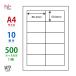 WP01001(VP) 10 surface label seal 86.4×50.8mm 500 seat A4 multi type label address label world price label 10 one-side 1 case 