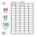 WP06501(L) этикетка наклейка 65 поверхность 38.1×21.2mm 1 пакет 100 сиденье A4 65 одна сторона этикетка бумага world цена этикетка мульти- модель этикетка 