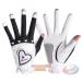  женский Golf перчатка палец . cut перчатки UV cut Heart модный ногти cut .. средний . Golf сопутствующие товары Golf перчатка обе рука ногти стоимость доставки удобный 