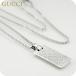  Gucci колье мужской женский бренд GUCCI Diamante plate Logo 843607 J8400 0818 серебряный аксессуары 