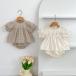  baby выставить лето новый продукт проверка пуховка рукав tops треугольник брюки детский комбинезон младенец "дышит" хлопок 100% модный симпатичный празднование рождения подарок 