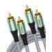 RAWAUX RCA�P�[�u���A2RCA�I�X to �I�X �X�e���I �Ԕ��f�W�^�� �I�[�f�B�I�P�[�u�� (1M �O���[��)