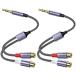 MOSWAG 3.5mm (�I�X)-2RCA (���X) �X�e���I�I�[�f�B�I�P�[�u�� HiFi ���� 2�Z�b�g