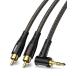 RAWAUX RCA 3.5mm �ϊ� �I�[�f�B�I�P�[�u�� 5M 90�x3.5mm TRS�v���O - 2 RCA �X�e���I�P�[�u�� ���pAUX-