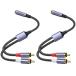 MOSWAG 3.5mm (���X)-2RCA (�I�X) �X�e���I�I�[�f�B�I�ϊ��P�[�u�� 2�Z�b�g