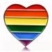 Don Flyee LGBT Pride support Rainbow flag Heart type pin badge pin z butterfly clutch alloy made C0015