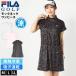 FILA GOLF One-piece женский короткий рукав mok шея контакт охлаждающий . пот скорость . цветочный принт Golf одежда 