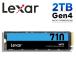 Lexar NM710 M.2 SSD 2TB PCIe Gen4x4 �ő�]�����x 4850MB/�b(R:4850MB/s W:4500MB/s) NVMe SSD 2280 ���ϋv 3D NAND ����SSD LNM710X002T-RNNNG