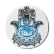 Ambesonne Hamsa Mouse Pad for Computers, Evil Eye Inside The Esoteric Protection, Round Non-Slip Thick Rubber Modern Gaming Mousepad, 8