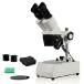 PARCO PST-123-10LRC-ES2 Binocular Stereo Microscope, WF10x and WF20x Eyepieces, 1x, 2X and 3X Objectives, 10x,20x,30x,40x and 60x Mag̵ ¹͢