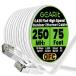 GEARit Cat 6 Outdoor Flat Ethernet Cable (75ft, White) Direct Burial Rated LLDPE Jacket - Indoor Cat6 Shielded FTP 10Gbps High Speed ̵ ¹͢