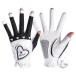  женский Golf перчатка палец . cut перчатки UV cut Heart модный впечатление жизнь ногти cut Golf сопутствующие товары Golf перчатка обе рука ногти весна лето осень стоимость доставки 