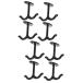 [ параллель импортные товары ] PRETYZOOM 8pcs Zinc Alloy Double Prong Hooks for Hats Coats and