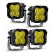 LASFIT 3Yellow LED Pods Flood Beam+3Yellow LED Pods Spot Beam Ditch Lights