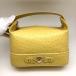 VERSACE Versace [4730D] косметичка Ostrich type вдавлено . кожа желтое золото ручная сумочка солнечный Burst женский 